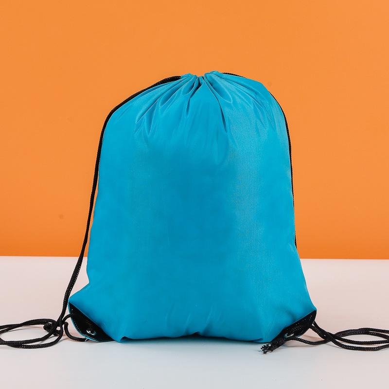 Яркий полиэстеровый рюкзак-мешок на шнурке с нейлоновой веревкой для покупок и марафона 34x42cm