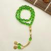 Trendy Golden Color Glass Bracelet Oval Beads Sustainable Option Everyday Accessory Glass Wrist Chain