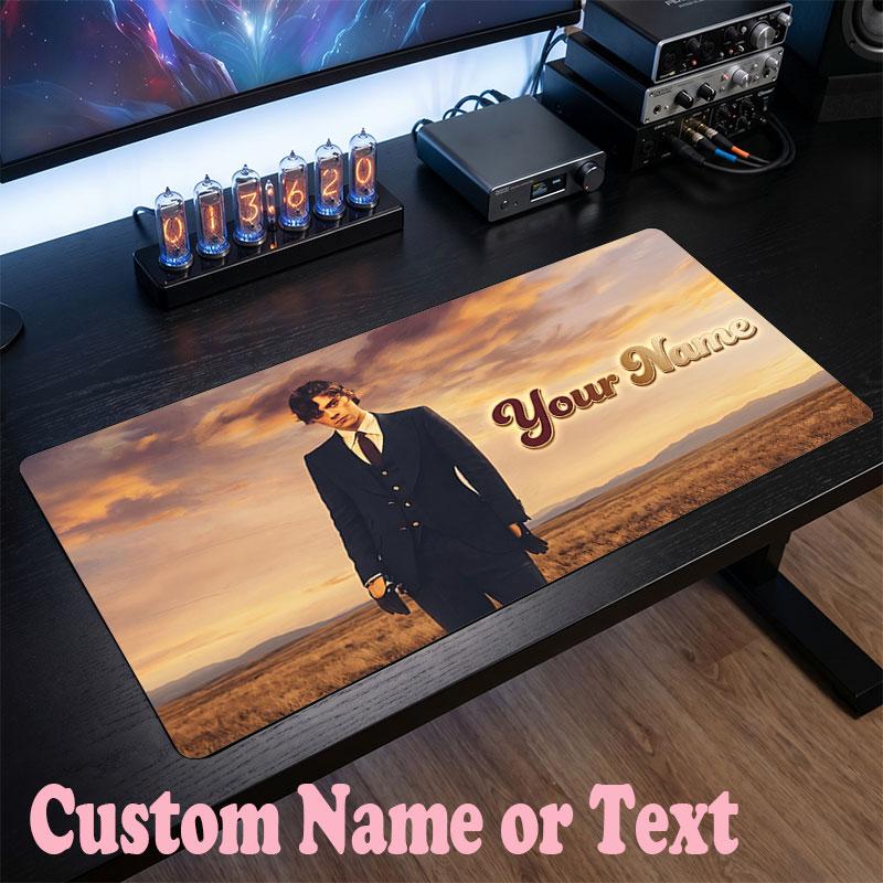 Harry Styles Customized Name Text Mouse Pad, Large Desk Mouse Mat Personalized Home Office Present