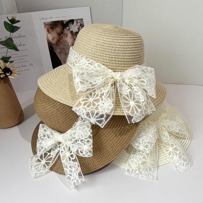 Summer Small Fresh Straw Hat Fashion Sun Hat Bow Strap Beach Bucket Hat Travel Sun Hat