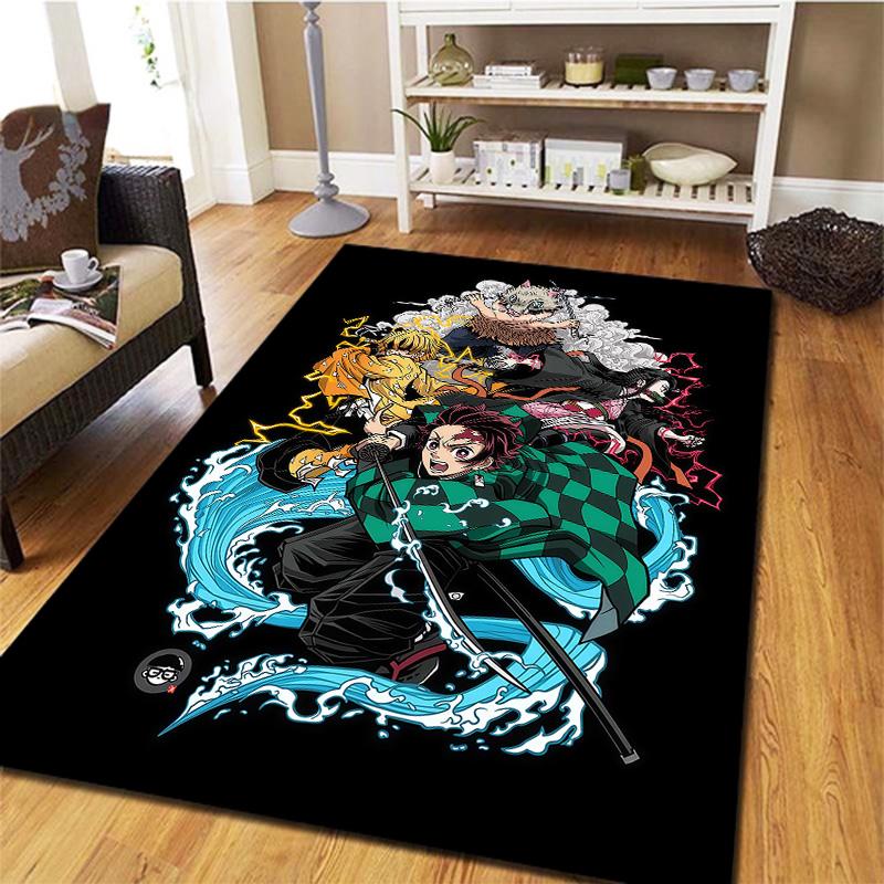 Demon Slayer Kimetsu No Yaiba Carpet Rug For Living Room Bedroom Home Sofa Decoration Kids Play Nonslip Floor Mat