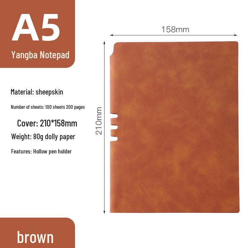 A5 Retro Sheepskin Notebook Set with Pen – Custom Softcover for Business or Student Use
