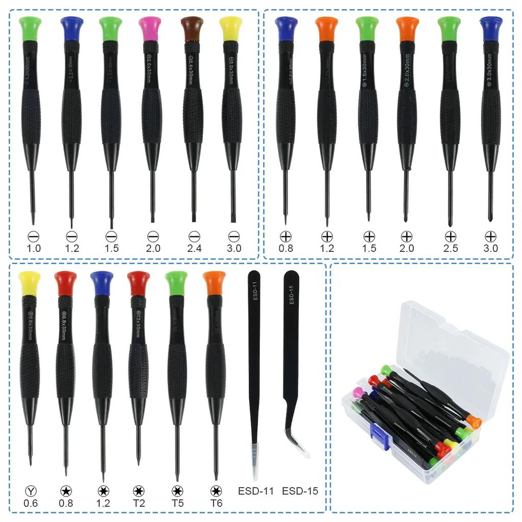 Magnetická sada šroubováků Mini multifunkční magnetický precizní šroubovák pro opravu hodinek, brýlí, telefonu Ruční nářadí