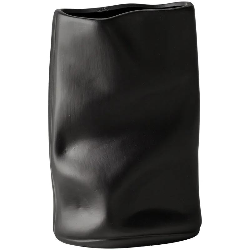 Ceramic Vase Irregular Wrinkles Origami Vase Ceramic Handicrafts Flower Arrangement Accessories Terrarium Home Decoration