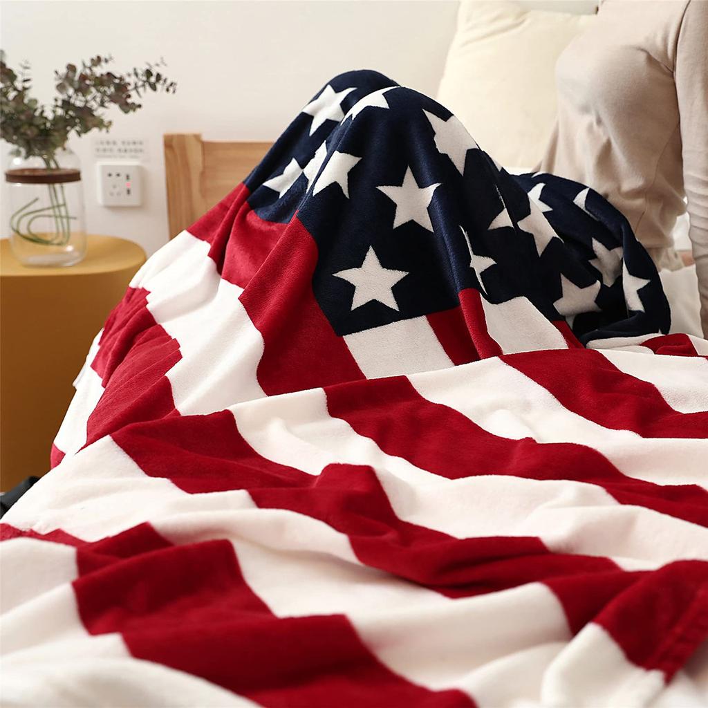 flag of the United States Printed Blanket for Sofa Travel Camping Living Room Office Conditioning Blanket for All Seasons Gifts