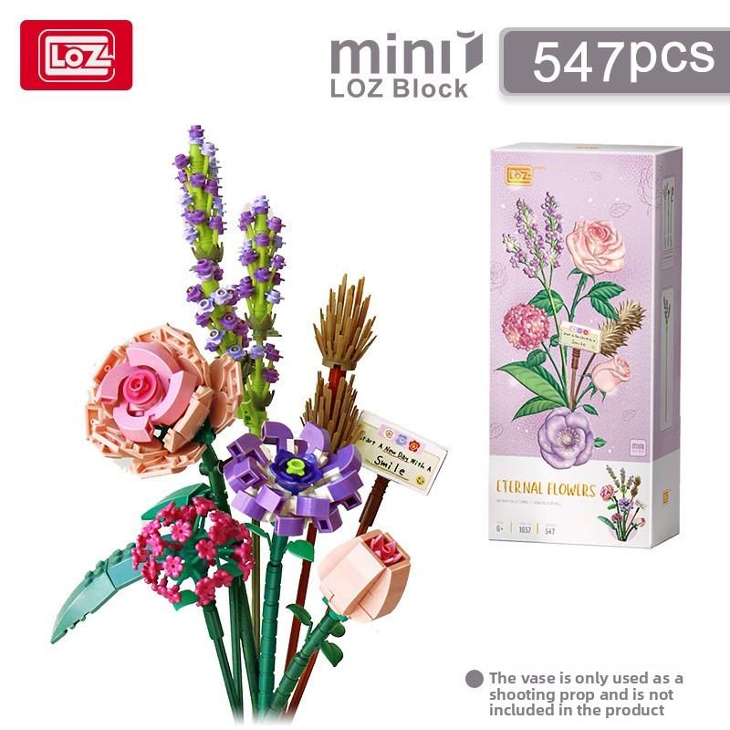 

Chrysanthemum Rose Tulip Bouquet And Flower Pot Assembly Building Blocks For Creative Play And Gift Giving Romantic Love Sea