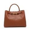 Handmade woven bag Metal butterfly buckle shoulder bag Large capacity handbag Crossbody