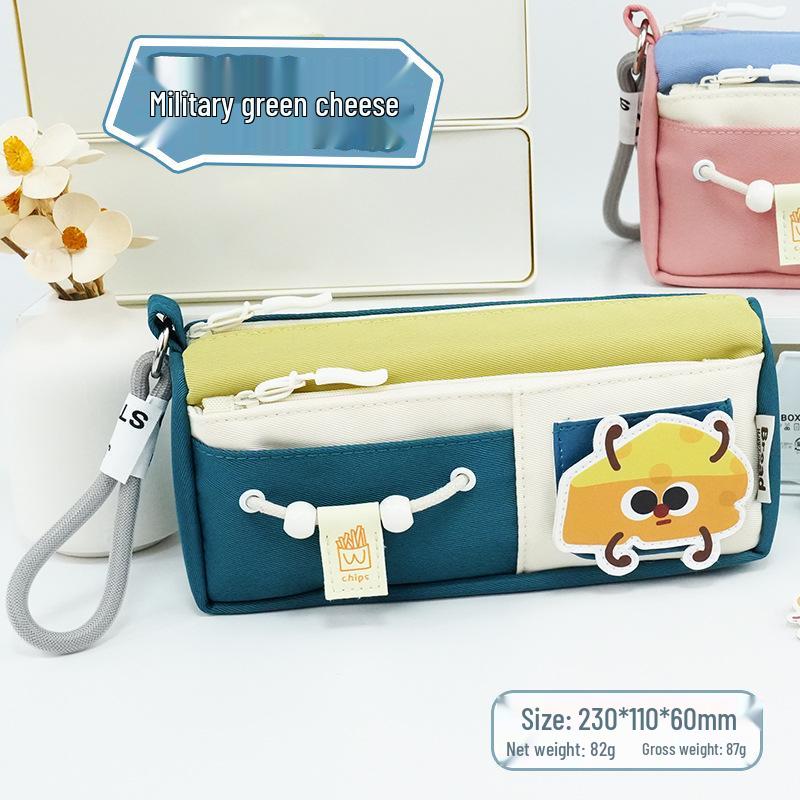 Adorable Puppy Double Layer Pencil Case for Elementary Students