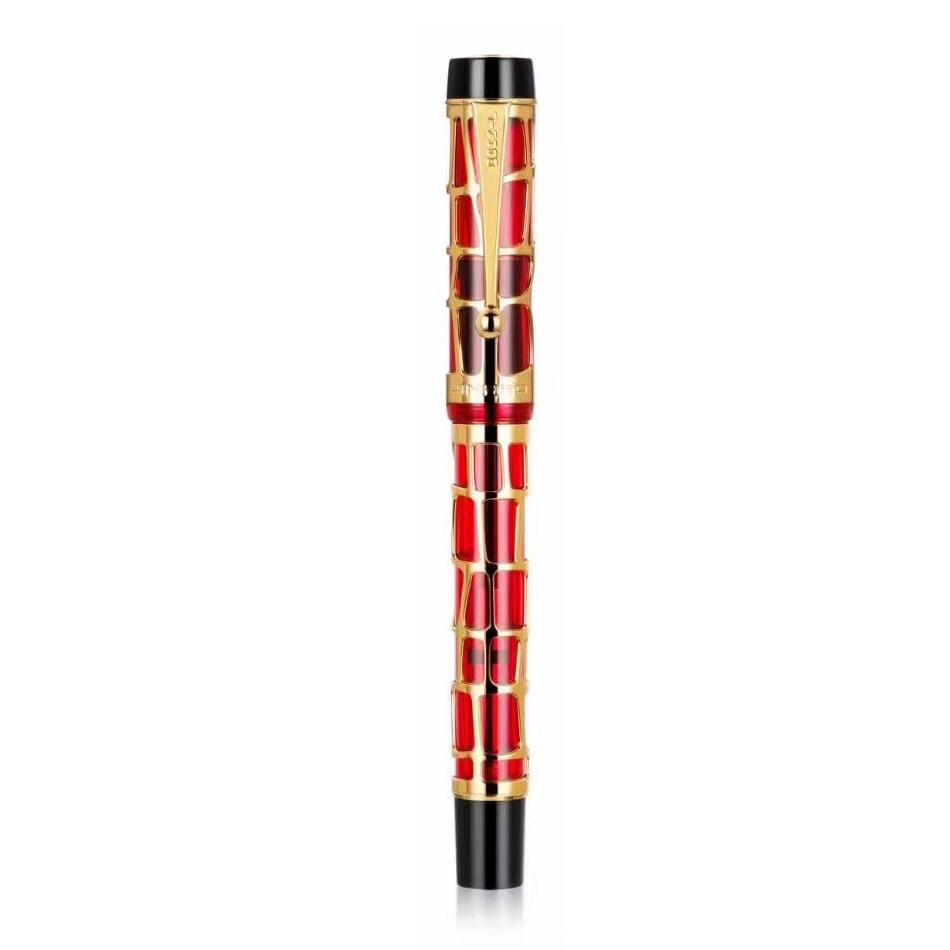 Jinhao Century 100 Fountain Pen Real Gold Electroplating Hollow Out Ink Pens Smoothly Writing F Nib for School Office Business