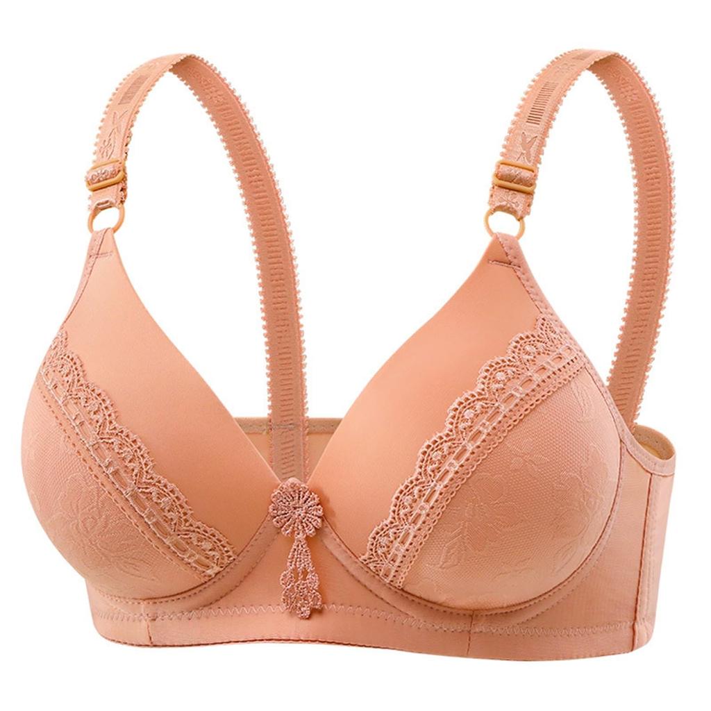 Women's Deep V Neck Bra Lace Trim Adjustable Straps Underwire Support Comfortable Fit Lightweight Design Seamless Construction
