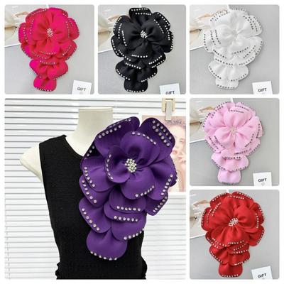Three-dimensional 3D Chest Flower Clothes Decoration Flower Applique Large Flower Brooches  Dress