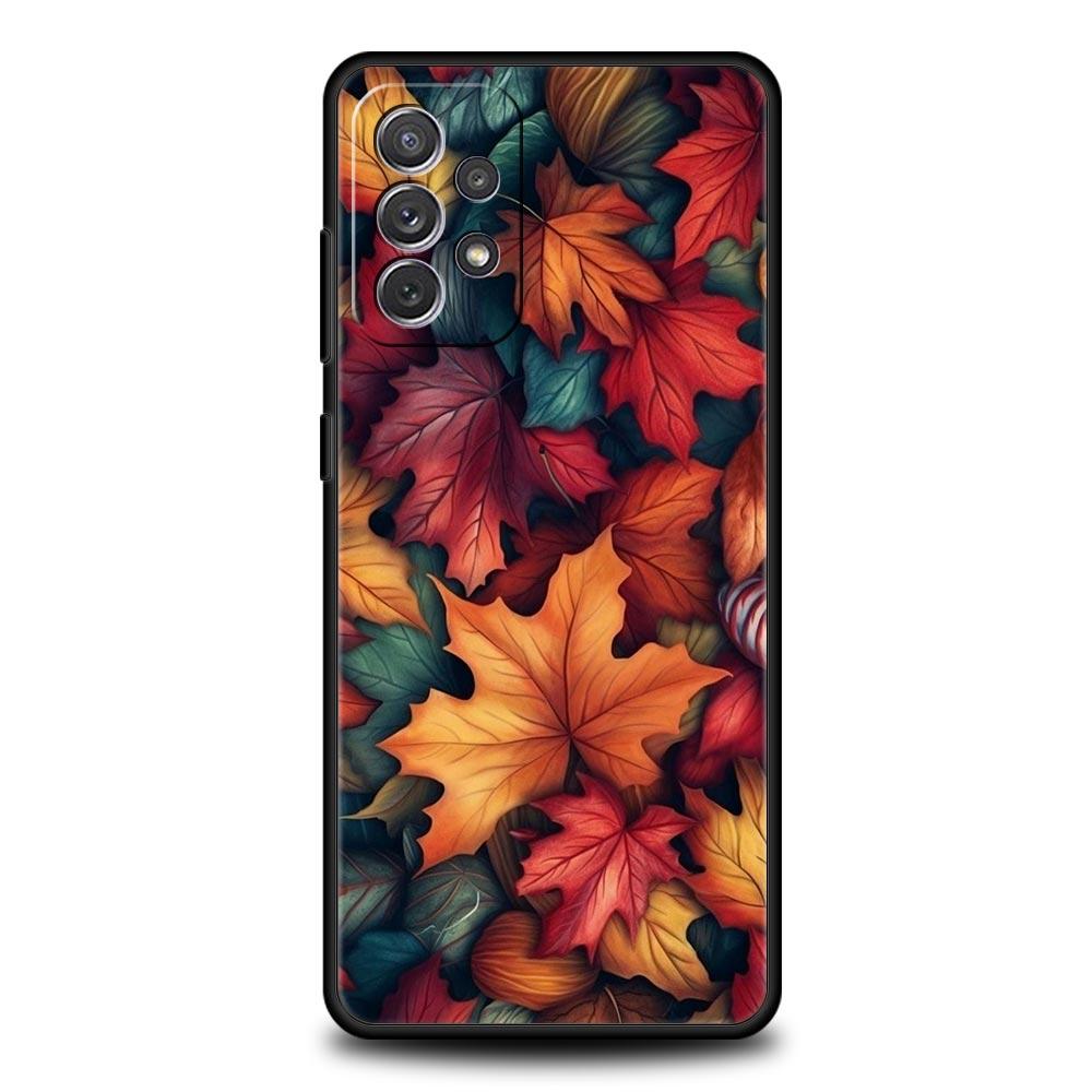 Cartoon Leaf Phone Case for Samsung Galaxy A55 A35 A15 A14 A13 A25 A54 A51 A71 A72 A73 A32 A52 A41 5G Soft TPU Shell Fundas Bags