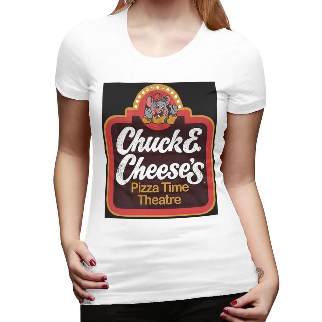 Chuck E Cheeses Pizza Time Theater TShirt for Women Crew Neck Streetwear T Shirts Womens Short Sleeve Summer Clothes Tops