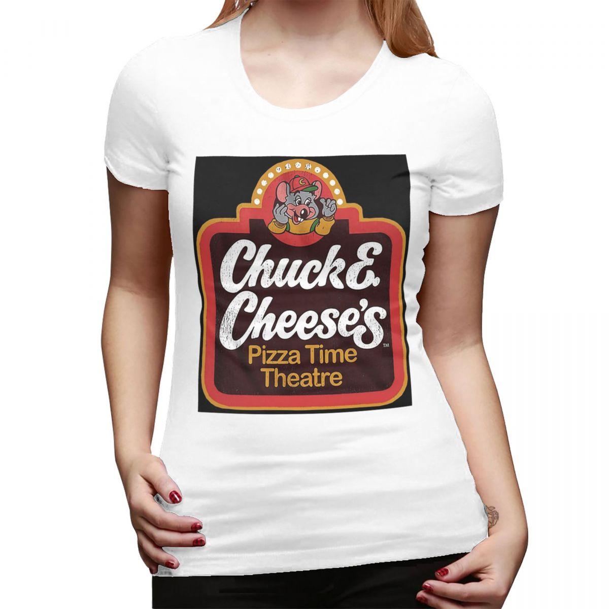 Chuck E Cheeses Pizza Time Theater TShirt for Women Crew Neck Streetwear T Shirts Womens Short Sleeve Summer Clothes Tops S