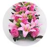 18Pcs/bundle 43cm Artificial Flowers Shooting Prop Rose&lily Artificial Rose Lily Flowers Wall Arches Decor Party Stage Supplies