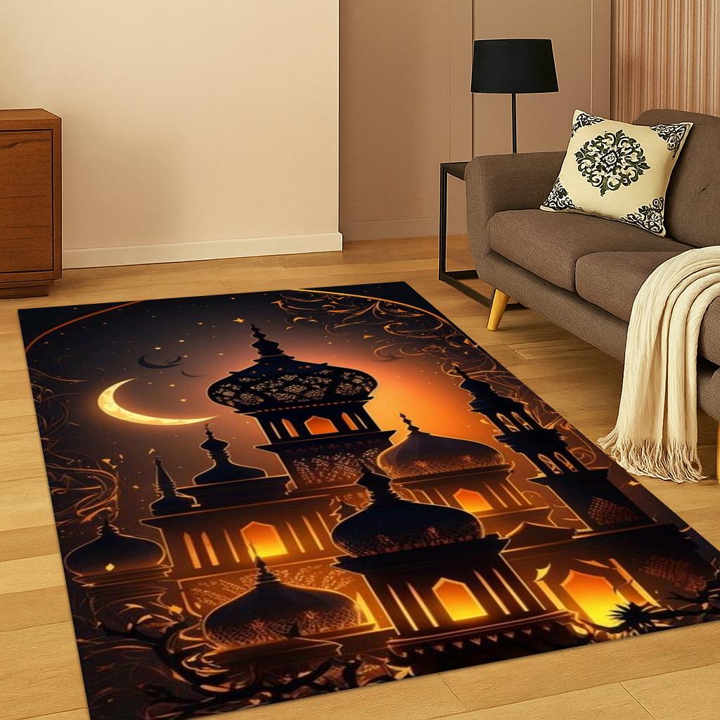 Muslim Islam Prayer Kneelin Carpet Rug Mat for Living Room Sofa Home Bedroom Doormat Kitchen Decor,Prayer Non-slip Area Rug Gift