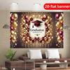 2D graduation party background cloth graduation hat and multi-functional wall decoration banner with "graduation" text