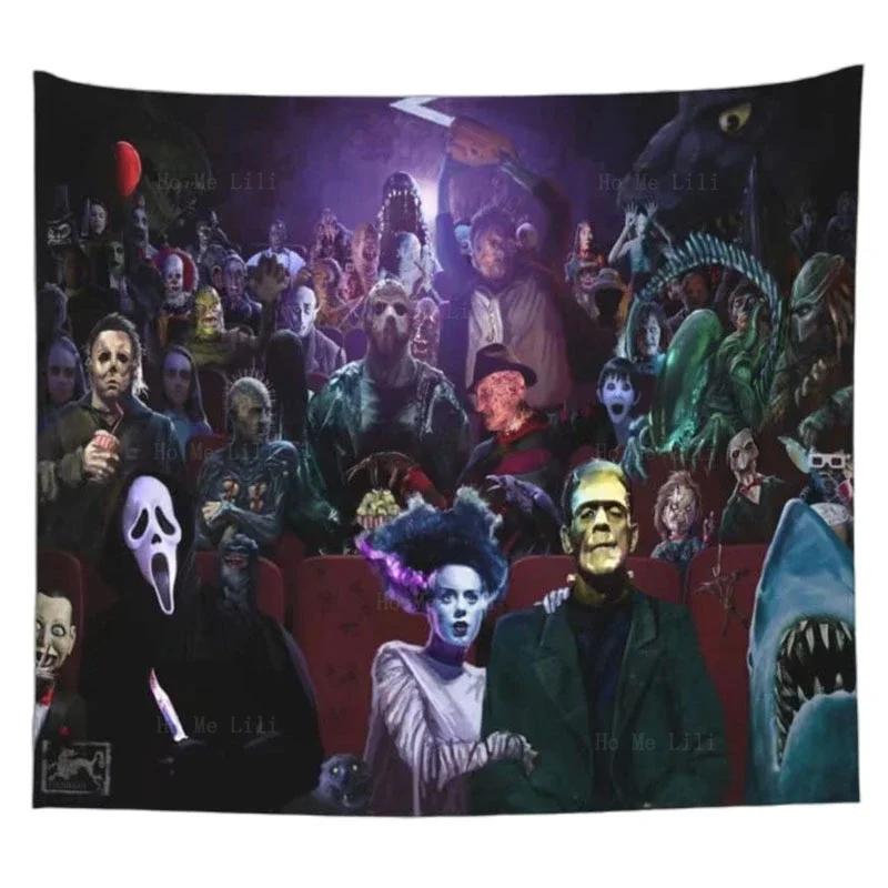 Horror Movie Classic Wall Hanging Tapestries Halloween Poster For Living Room Bedroom Home Decor