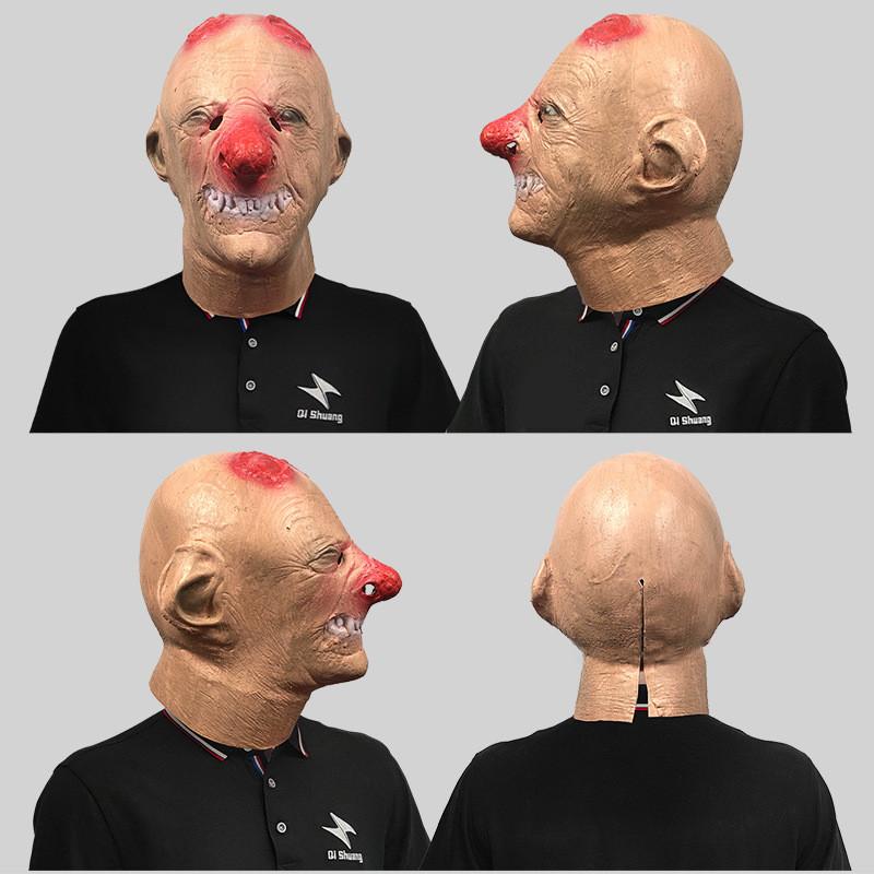 Scary Red Nose Clown Latex Mask For Halloween Party Costume Fun And Festivities