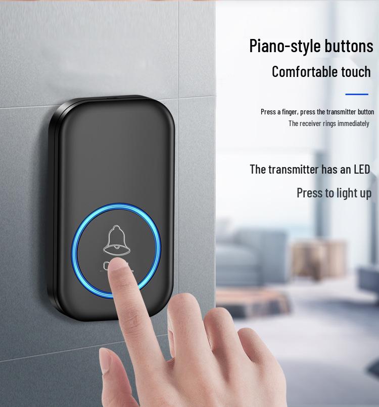 Ultra-long Range Wireless Smart Doorbell with Flashing Light Remote for Home & Elderly Use