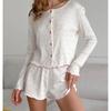 European and American New Fashion Casual Love Print Top Shorts Set Home Wear Top and Shorts Set