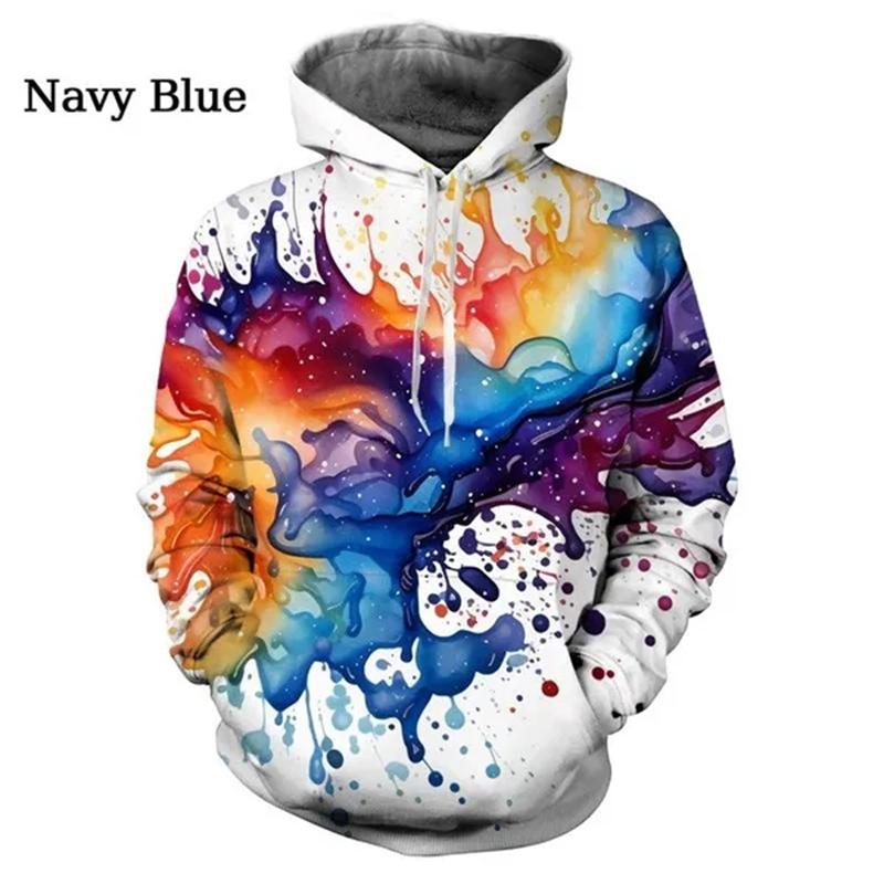 Colour Mixed-ink Blob-Colou 3D Print Hoodies Men Women Oversized Hoodie Pullovers Hooded Sweatshirt Tracksuits Coat Kid Clothing