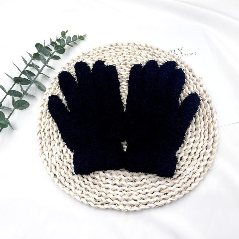 Plush Finger slipping Gloves for Warm Winter Women's Imitation Rabbit Fur Plus Velvet Thickened Cold Proof Travel Students' Riding Cute Trend