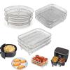3/1Pc Air Fryer Accessories Kitchen Filter Rack Stackable BBQ Grill Rack Food Frying Basket Set Multipurpose Baking Cooking Tool