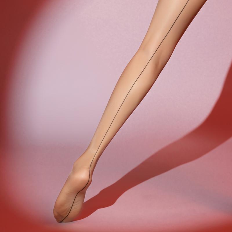 Ultra - Thin Black Pantyhose with Back Vertical Line - Shrimp Line Design, One - Line Crotch, Knee - High Fashionable and Ultra - Thin Tights