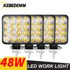 4Pcs Car LED Bar Worklight 48W Offroad Work Light 12V Auto Light Fog Lamp Off Road 4x4 LED Tractor Spotlight for Truck ATV 4 I