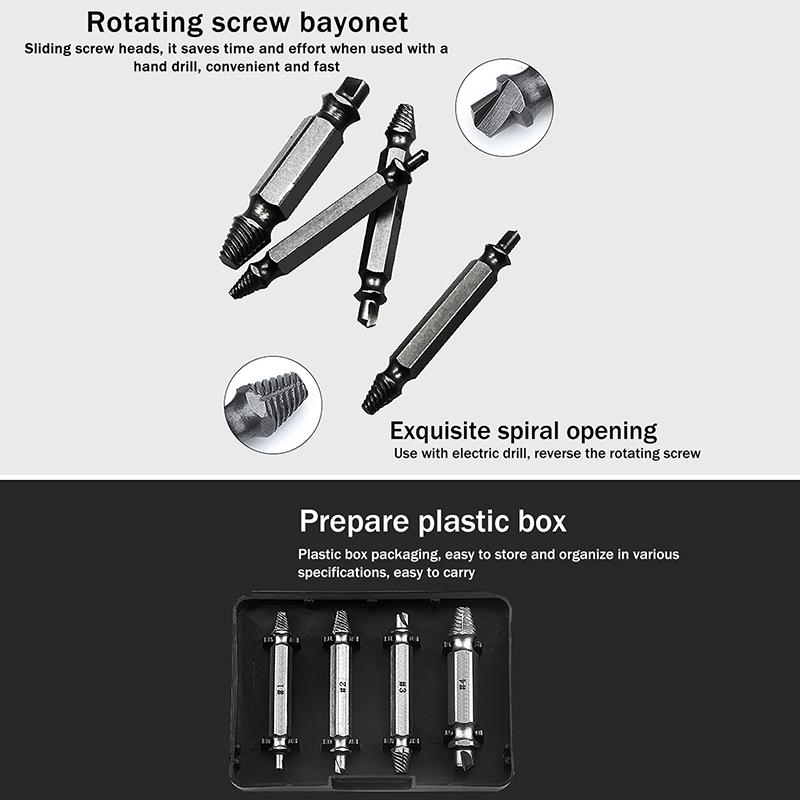 4/5 Stück Mehrzahn-Extraktorbohrer Gebrochener Beschädigter Schraubenextraktor Bohrer Speed Out Bolzenextraktor Bolzenbolzenentferner Werkzeuge