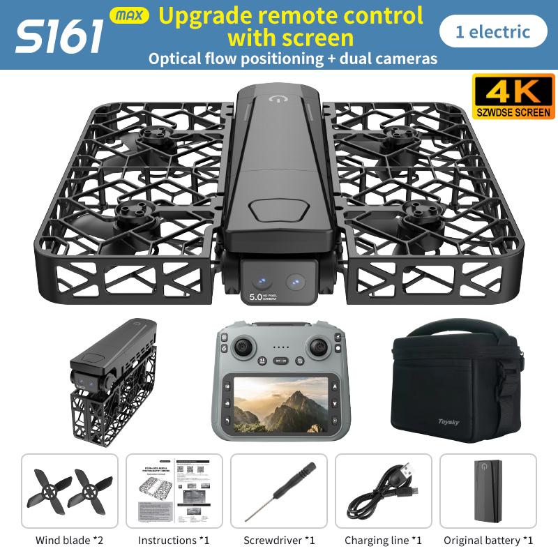 2026 NEW MIni S161 MAX Drone 4K HD Professinal Dual Camera 4.5-inch Screen UAV 5G WIFI with Screen Brushless Motor Quadcopter Drone Toy
