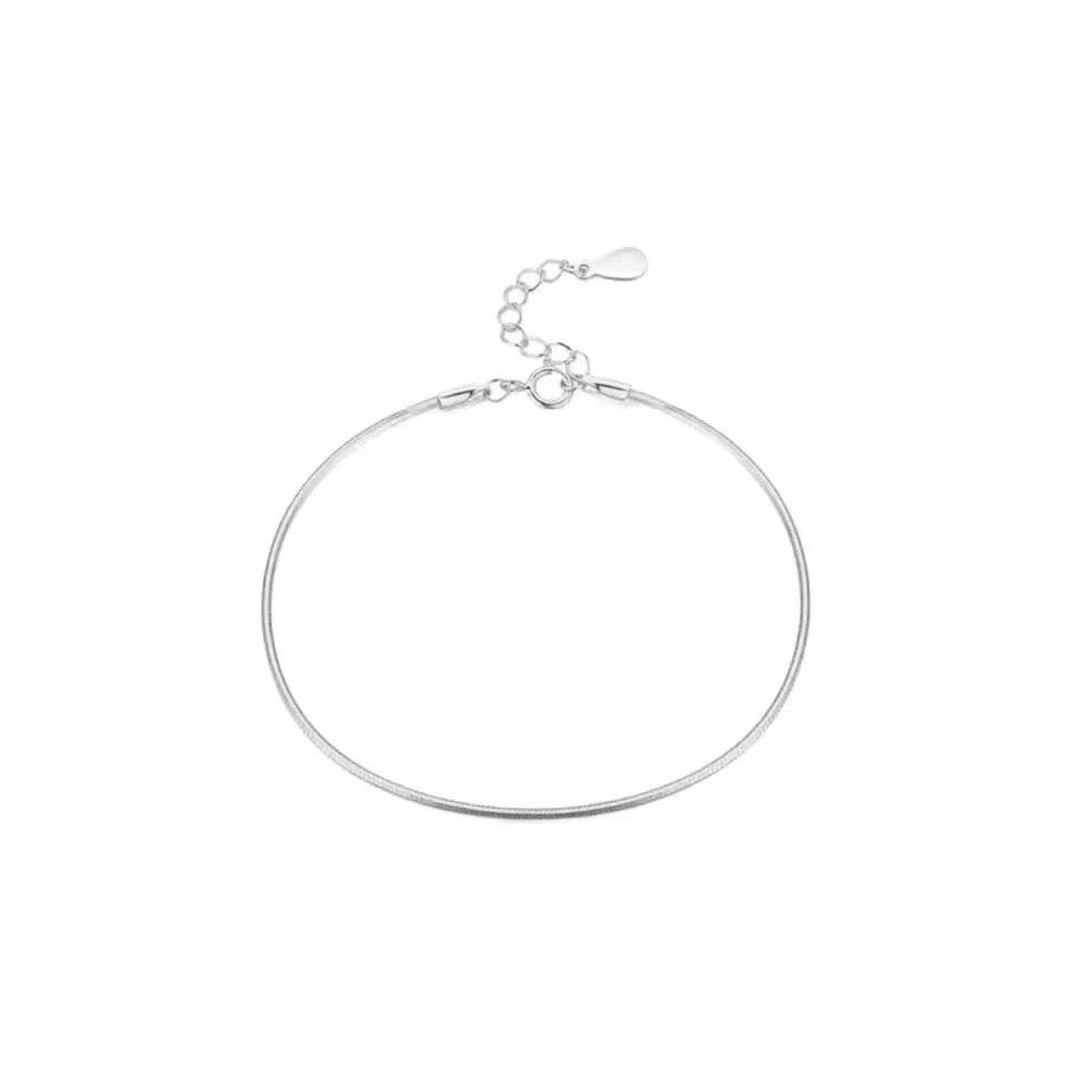 

Минималистичный браслет-цепочка «змейка» из стерлингового серебра с покрытием из 18-каратного золота 925 Sterling Silver