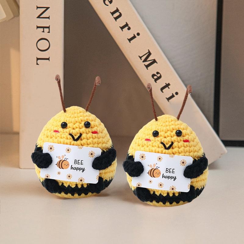 Crochet Bee Positive Potato Office Accessorie Desk Accessorie Crochet Doll Birthday Gift Room Decor Interior Accessories Abeja