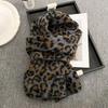 Retro Schal mit Leopardenmuster für Damen Winter Neu Trendiger Millennium Hot Girl High End Verdickter Kältefester und Warmer Strickschal