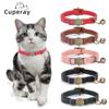 Classic Custom Personalized Leather Cat Dog Collar with Name Plate Engraved Cute Puppy Kitten Dog Cat Collars for Small Medium Cats Dogs
