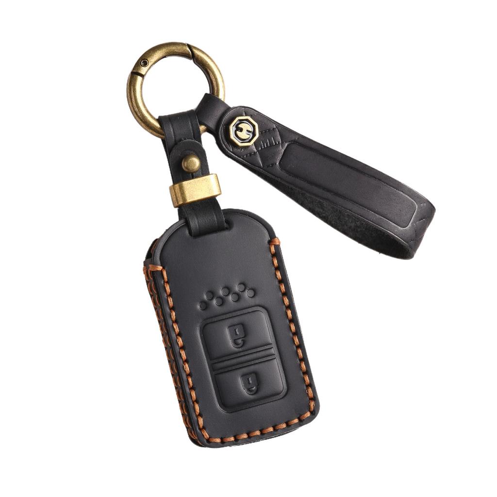Genuine Leather Key Cover for Honda Fit, Civic, Accord, or Crown Road.