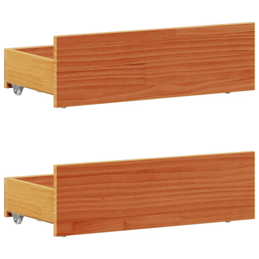 Solid Wood Bed without Mattress with Headboard 100 x 200 cm Wax Brown