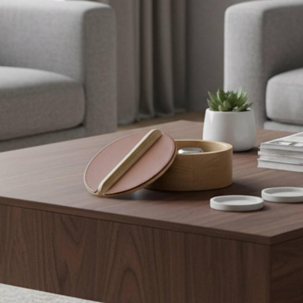 Solid Wood Storage Box Snug Lid Round Lifting Strip Cylindrical Wooden Jar