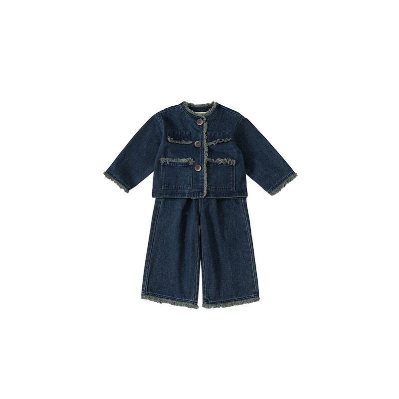 Girls' Autumn Clothing Suits Girls' Clothing Suit Fashionable Kids Denim Suit Autumn 2024 New Arrival Girls' Clothes
