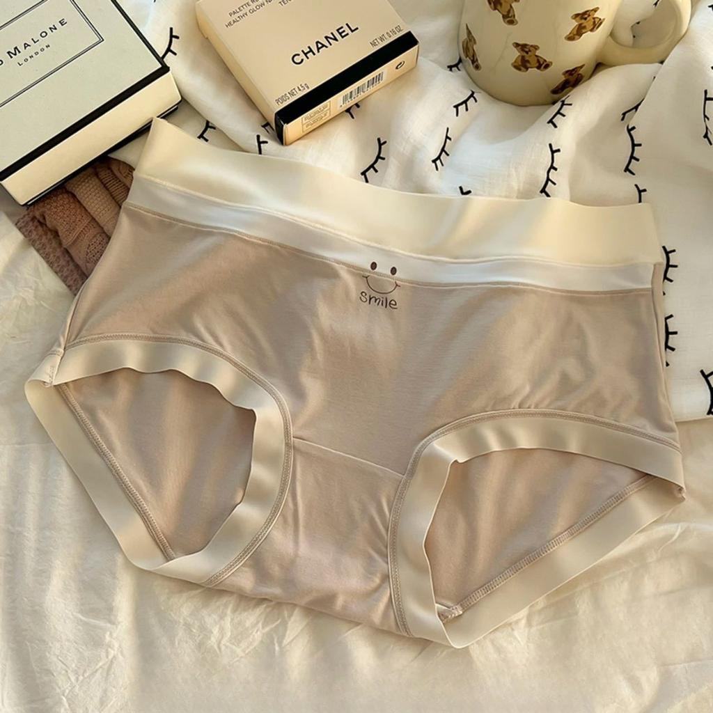 Damen Frühling und Sommer Hübsches Lächelndes Gesicht Reine Baumwolle Antibakteriell Nahtlos Taillen-Dreiecksslip