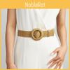Minimally Designed Circular Buckle Decoration Women Woven Waist Belt For Casual Dresses