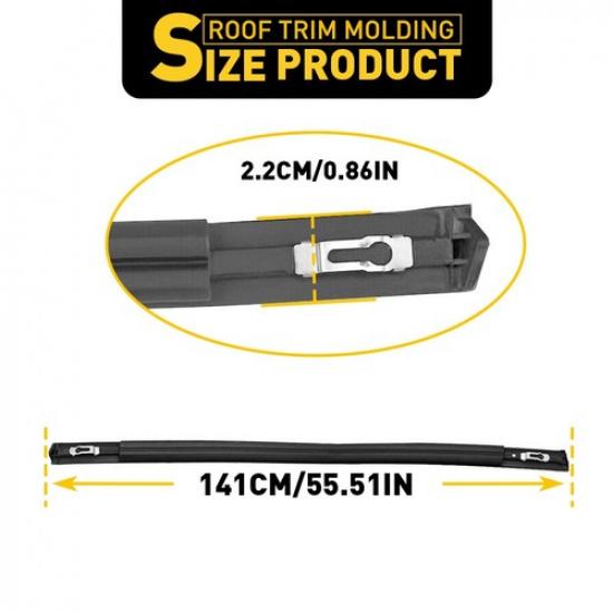 A Pair Black Roof Trim Kit Molding LH&RH For 2012-2015 Honda Civic Sedan 4-Door