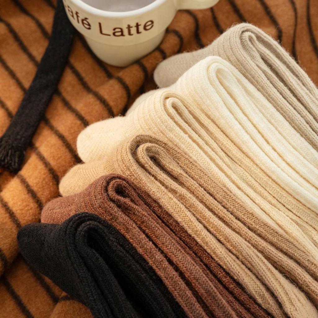 Autumn-Winter Warm Cashmere Diamond Thick Mid-Calf Socks for Women
