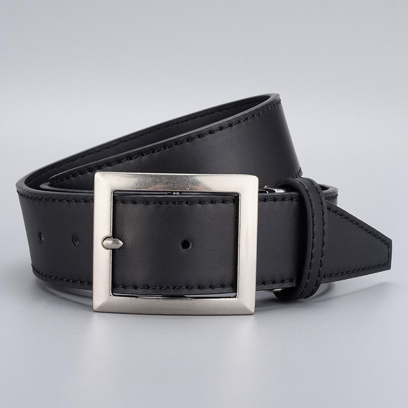 Men'S Belt Alloy Belt Simple Casual Pin Buckle Belt Pu Belt Men'S