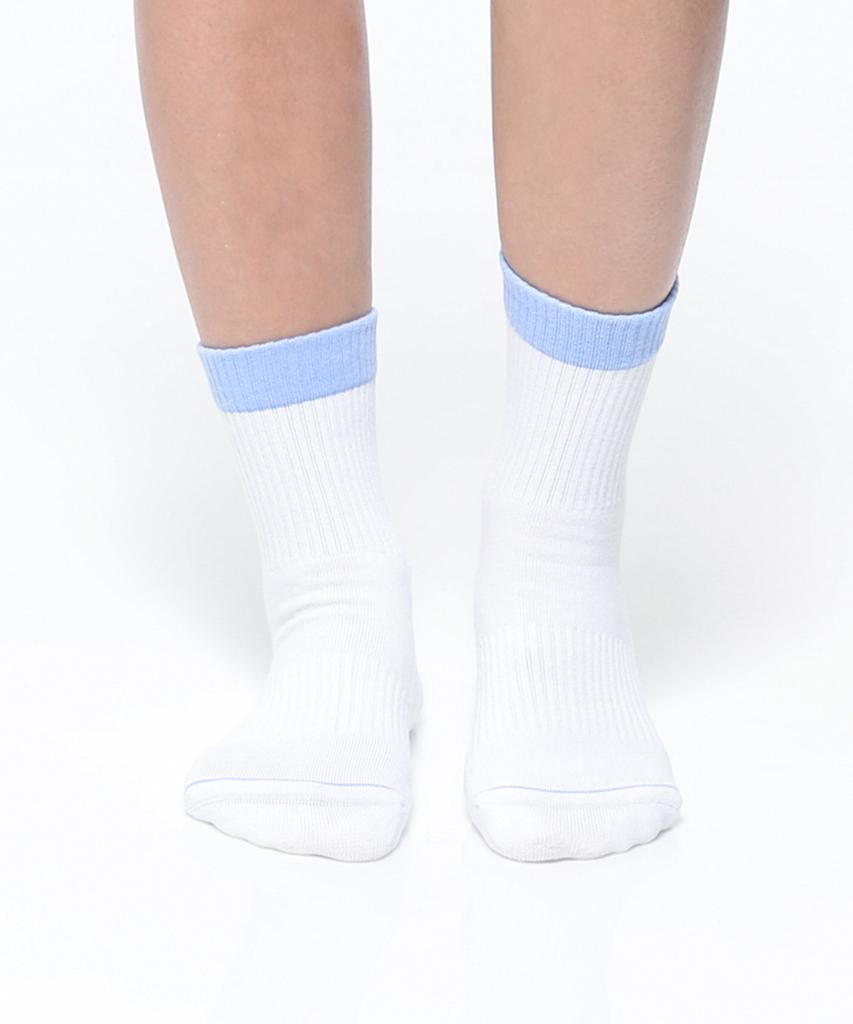 THUMBTOE Baby Blue Sports Cushion Crew Socks Seamless Socks