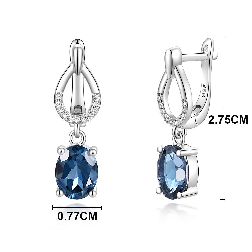 925 sterling silver Natural London blue topaz gemstone Earring Ring pendant necklace fine jewelry for women Anniversary and Engagement Gift
