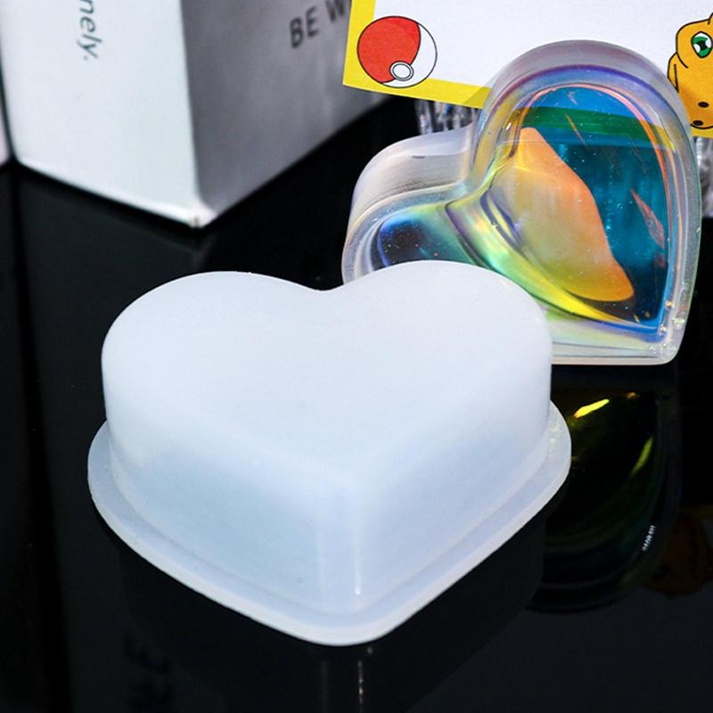 Heart Candle Mold 3D Heart Sticky Note Holder Mold Portable Crafting Supplies Soap Making Accessories For Epoxy Resin Plaster
