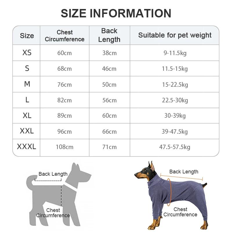 Xs-3XL Winter Pet Dog Clothes Dogs Sweatshirt Warm Flannel Dog Pajamas Padded Clothes for Medium Large Dogs Labrador Clothing