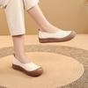 New Top‑Layer Cowhide Mom Slip‑on Shoes, Retro Shallow Mouth Flat Loafers, Anti‑Slip Wear‑Resistant Soft‑Sole Comfort Women Shoes SA‑7022